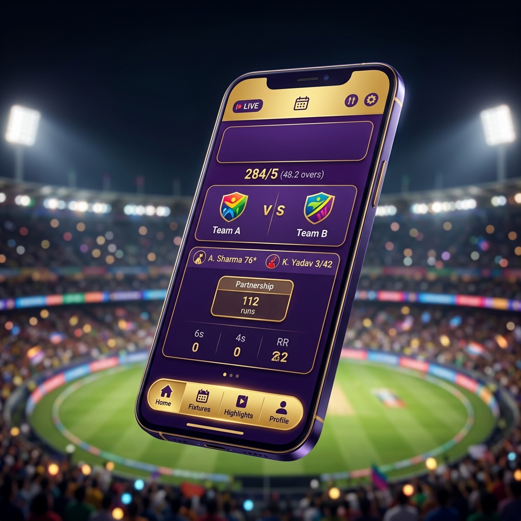 Gold365 Mobile App & Live T20 Cricket Scorecard Interface