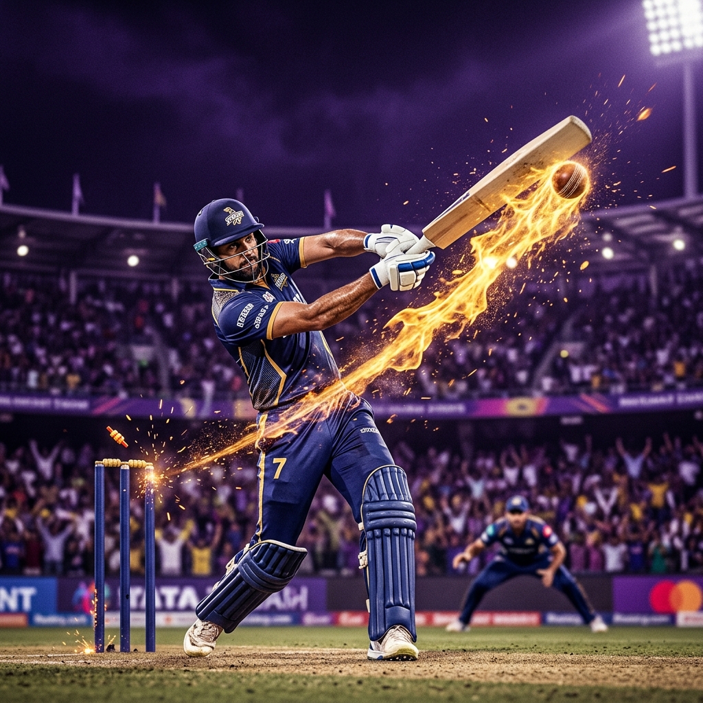 Gold365 Dynamic Cricket Batsman Action Shot Visual